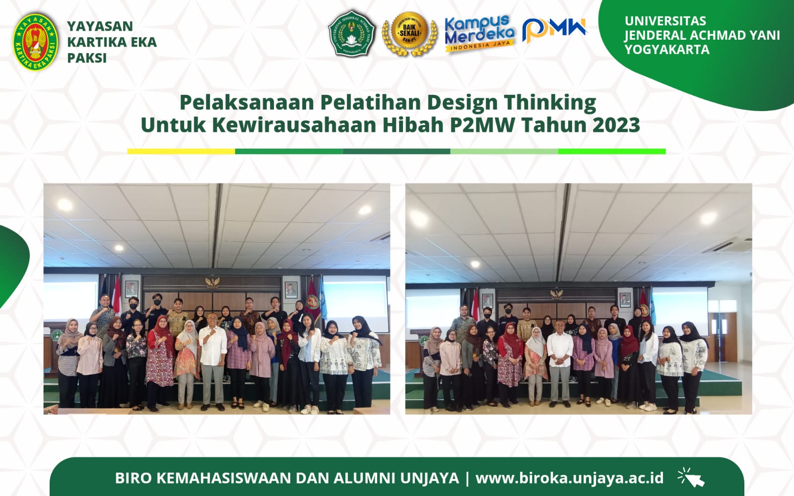 Thumbnail PELAKSANAAN PELATIHAN DESIGN THINKING UNTUK KEWIRAUSAHAAN HIBAH P2MW TAHUN 2023